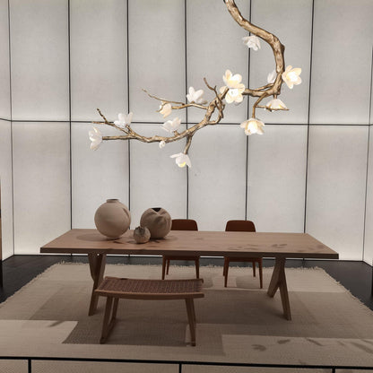 Brass Flower Branch Chandelier - Zelno Lighting
