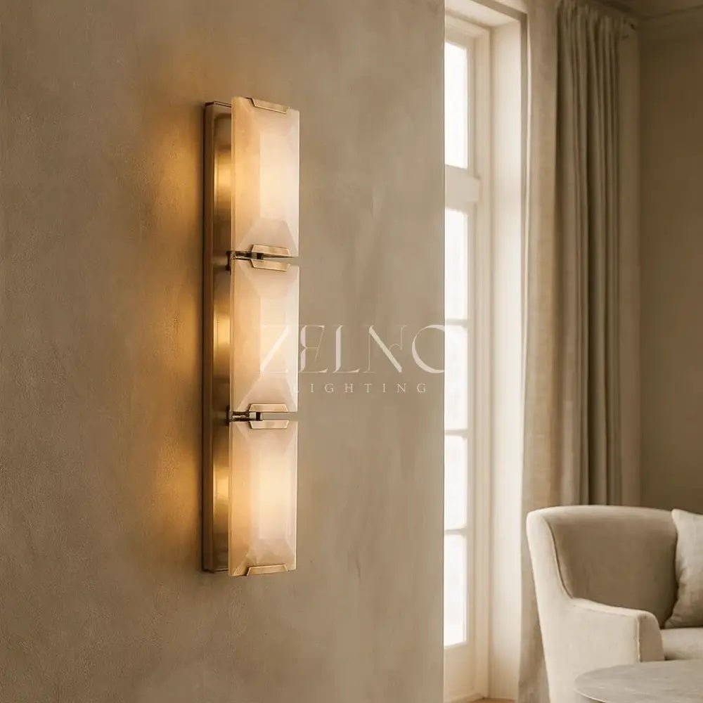 Brookhill Alabaster Crystal Sconce - Zelno