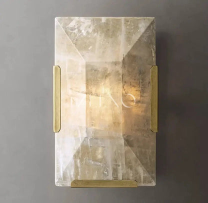 Brookhill Alabaster Crystal Wall Sconce - Zelno