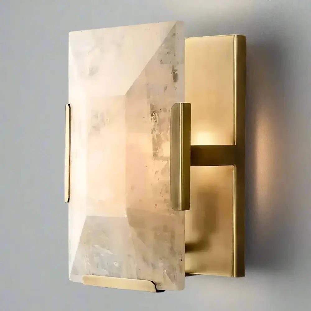 Brookhill Alabaster Crystal Wall Sconce - Zelno