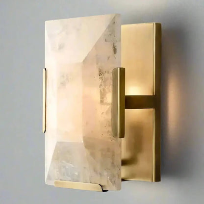 Brookhill Alabaster Crystal Wall Sconce - Zelno