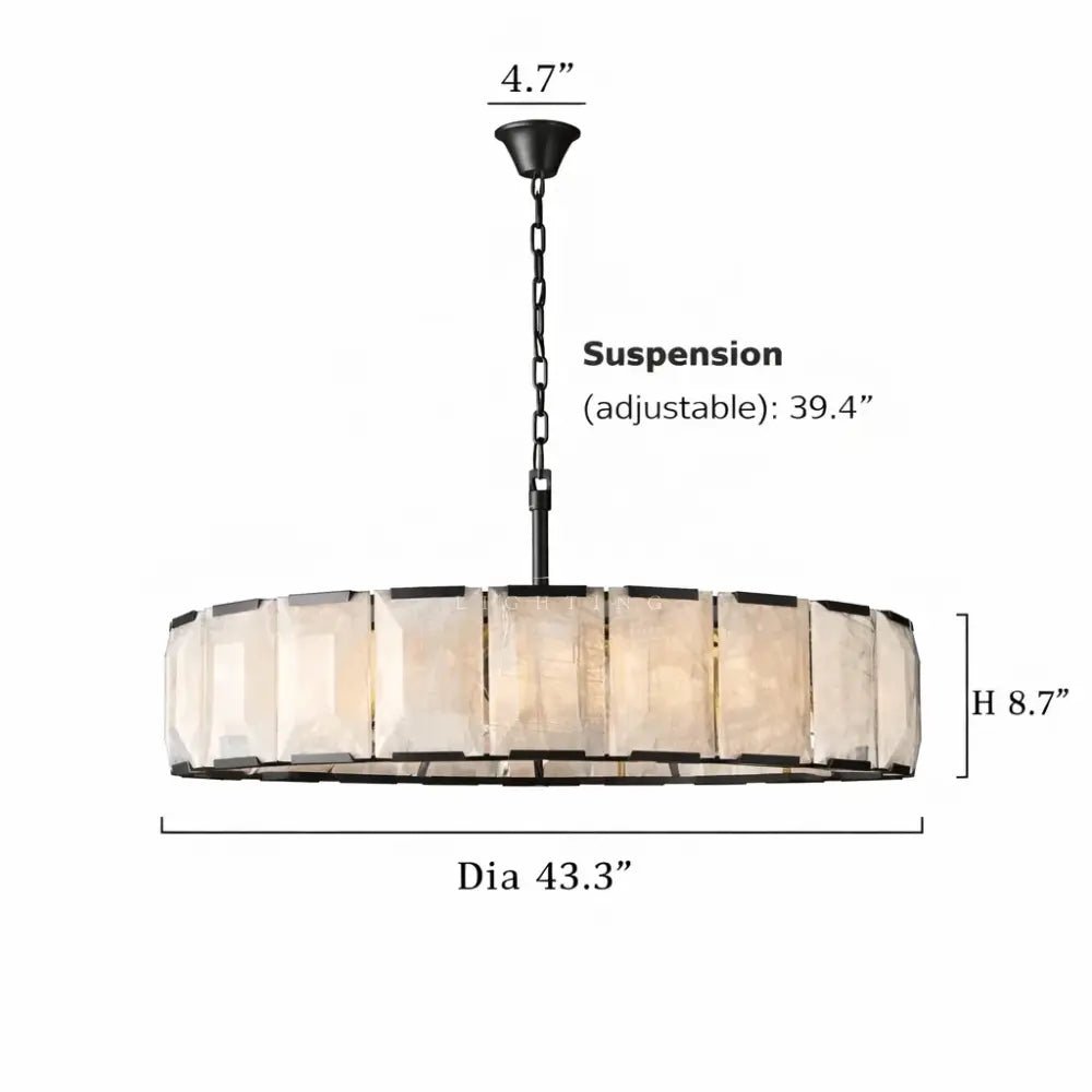 Brookhill Alabaster Round Chandelier 43" - Zelno