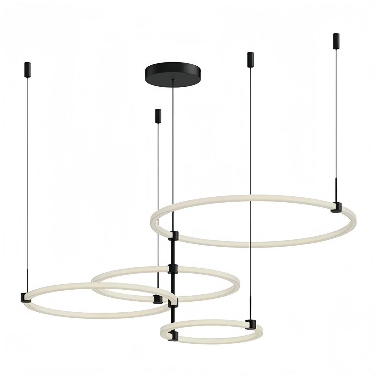 Bruni LED Chandelier Brushed Gold and Black - Zelno