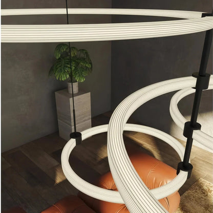 Bruni LED Chandelier Brushed Gold and Black - Zelno