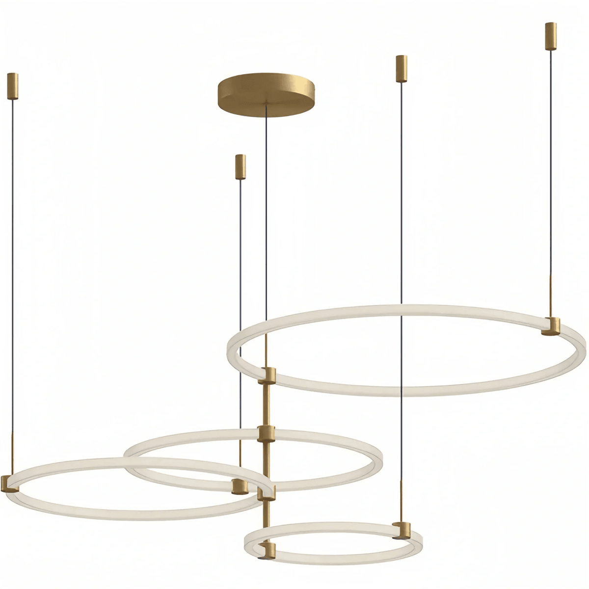 Bruni LED Chandelier Brushed Gold and Black - Zelno