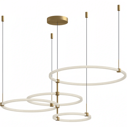 Bruni LED Chandelier Brushed Gold and Black - Zelno