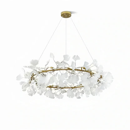 BU Ginkgo Ceramic Circle Chandelier - Zelno Lighting