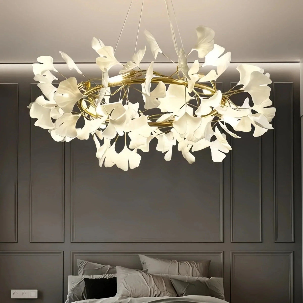 BU Ginkgo Ceramic Circle Chandelier - Zelno Lighting