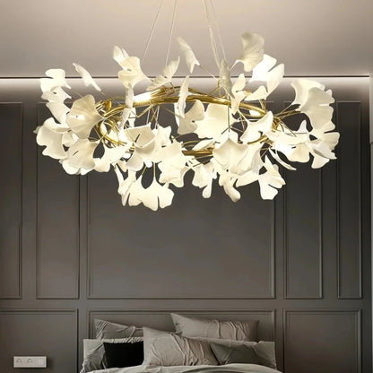 BU Ginkgo Ceramic Circle Chandelier - Zelno Lighting