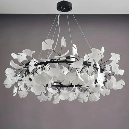BU Ginkgo Ceramic Circle Chandelier - Zelno Lighting