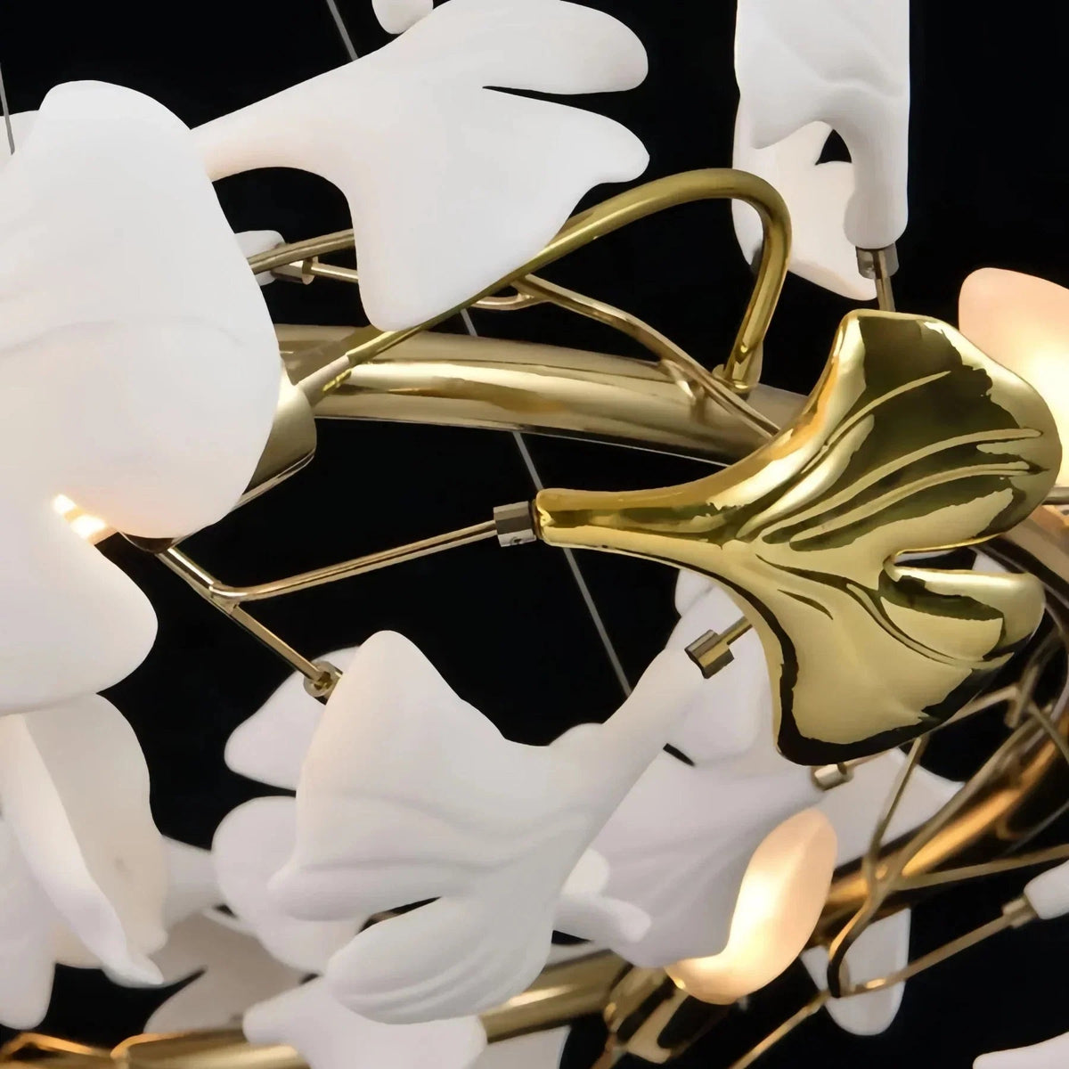 BU Ginkgo Ceramic Circle Chandelier - Zelno Lighting