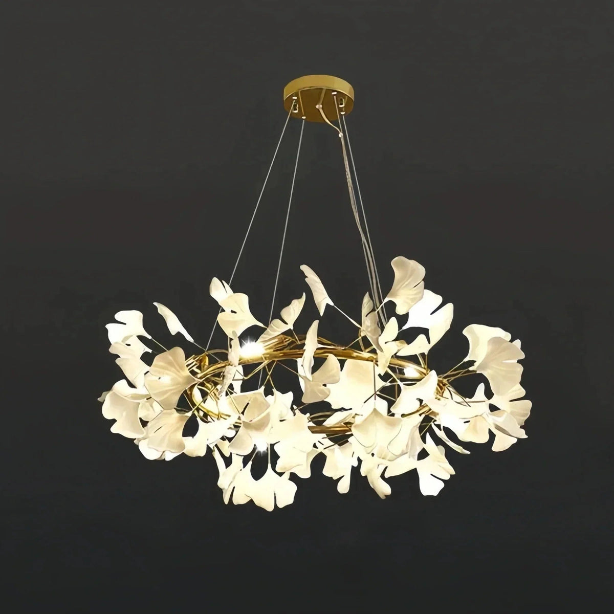 BU Ginkgo Ceramic Circle Chandelier - Zelno Lighting