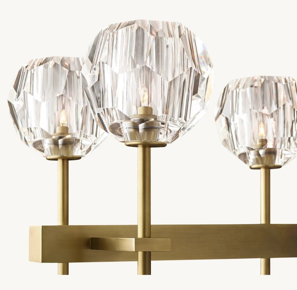 Bulle Cristal Double Linear Chandelier 60" - Zelno Lighting