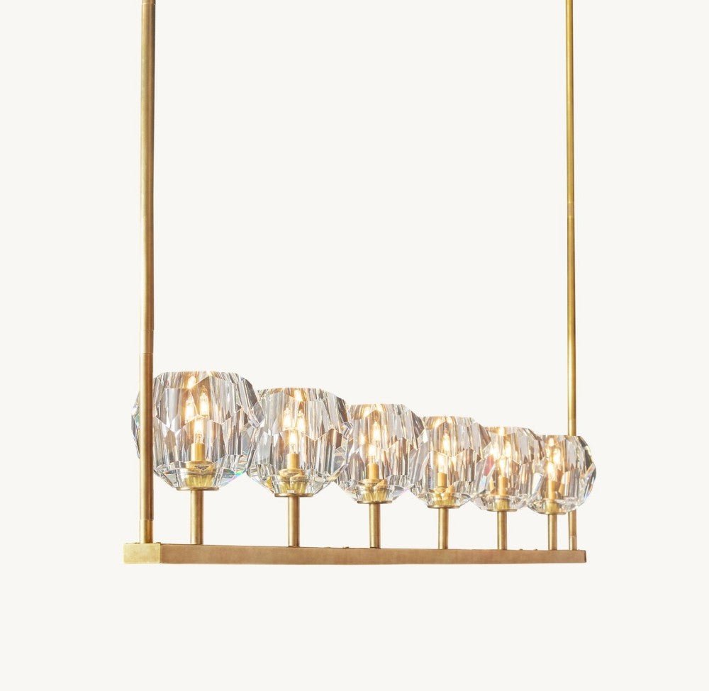Bulle Cristal Linear Chandelier 60" - Zelno Lighting