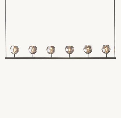 Bulle Cristal Linear Chandelier 60" - Zelno Lighting