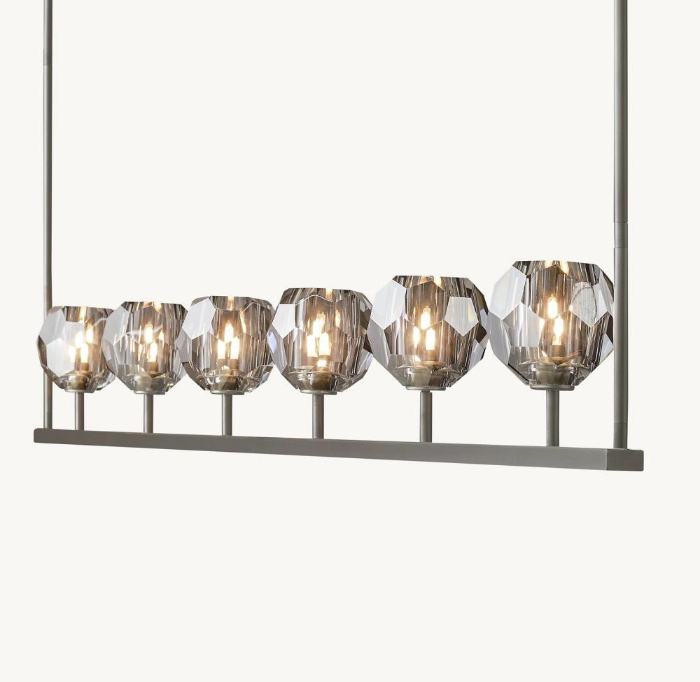 Bulle Cristal Linear Chandelier 60" - Zelno Lighting
