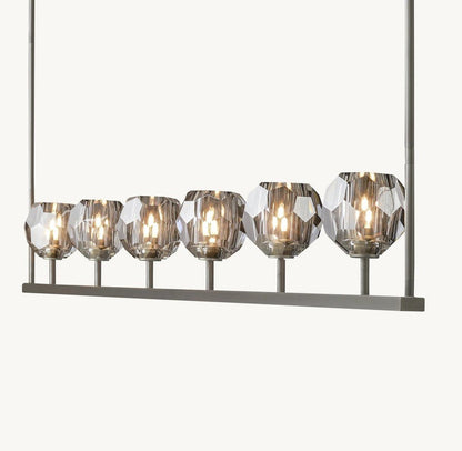 Bulle Cristal Linear Chandelier 60" - Zelno Lighting