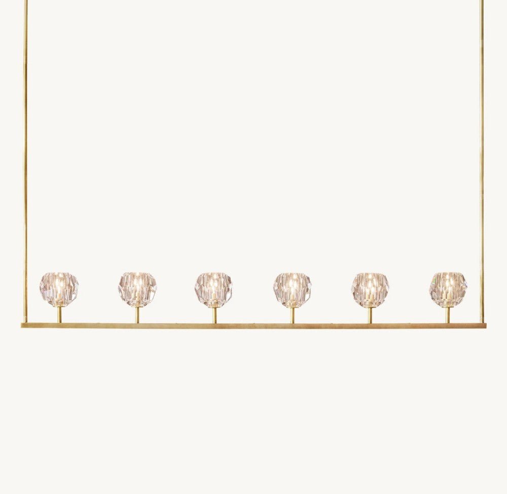 Bulle Cristal Linear Chandelier 60" - Zelno Lighting