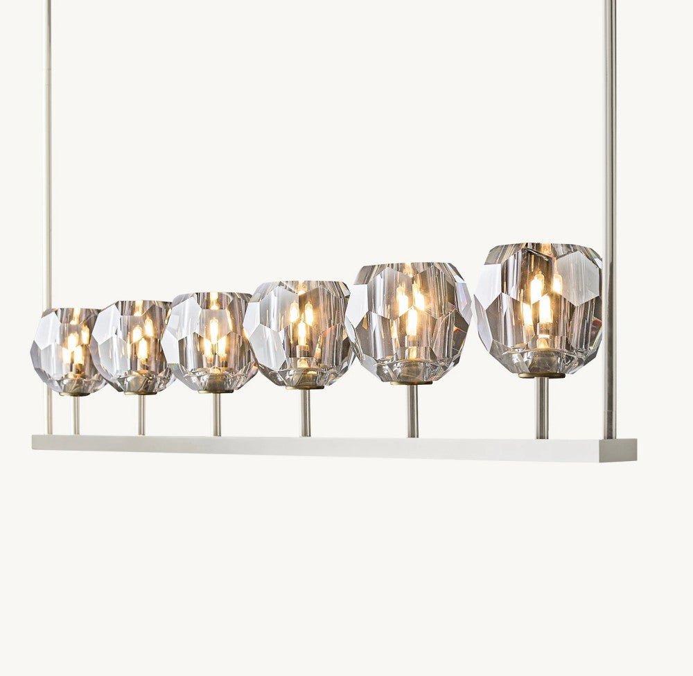 Bulle Cristal Linear Chandelier 60" - Zelno Lighting