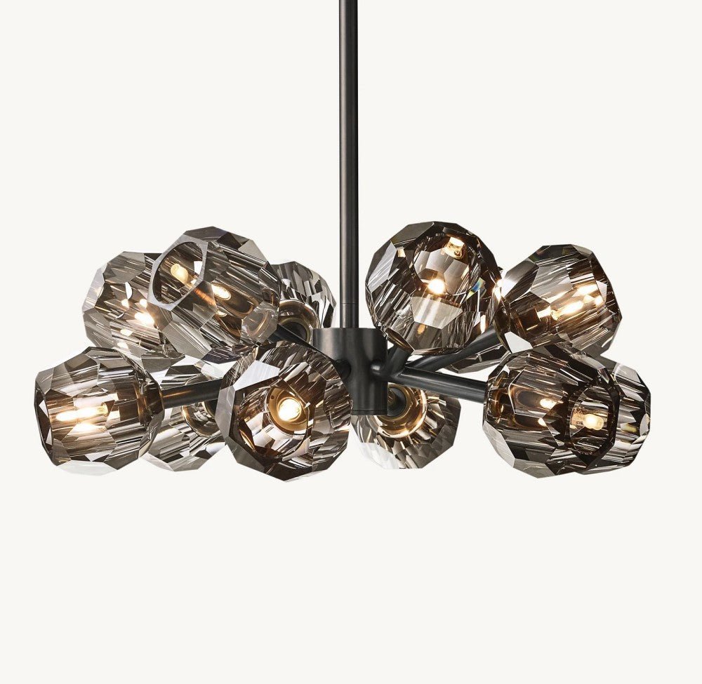 Bulle Cristal Round Chandelier 24" - Zelno Lighting