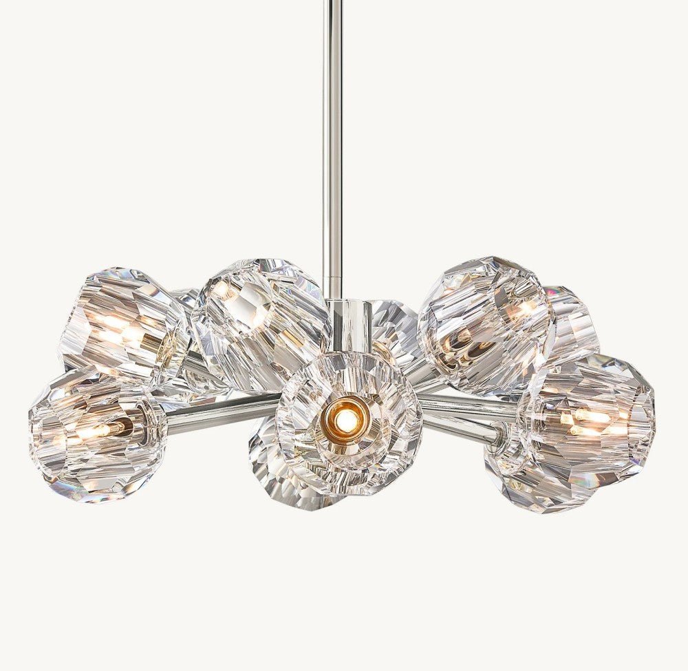 Bulle Cristal Round Chandelier 24" - Zelno Lighting