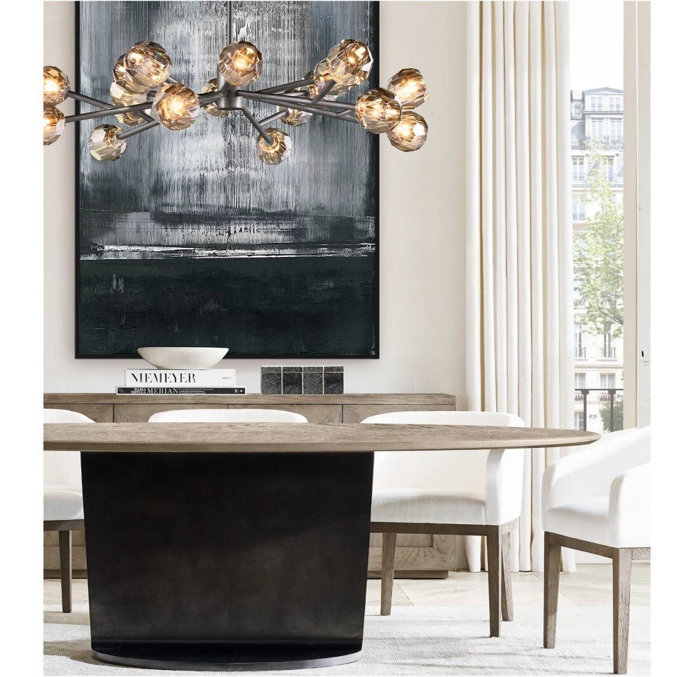 Bulle Cristal Round Chandelier 24" - Zelno Lighting
