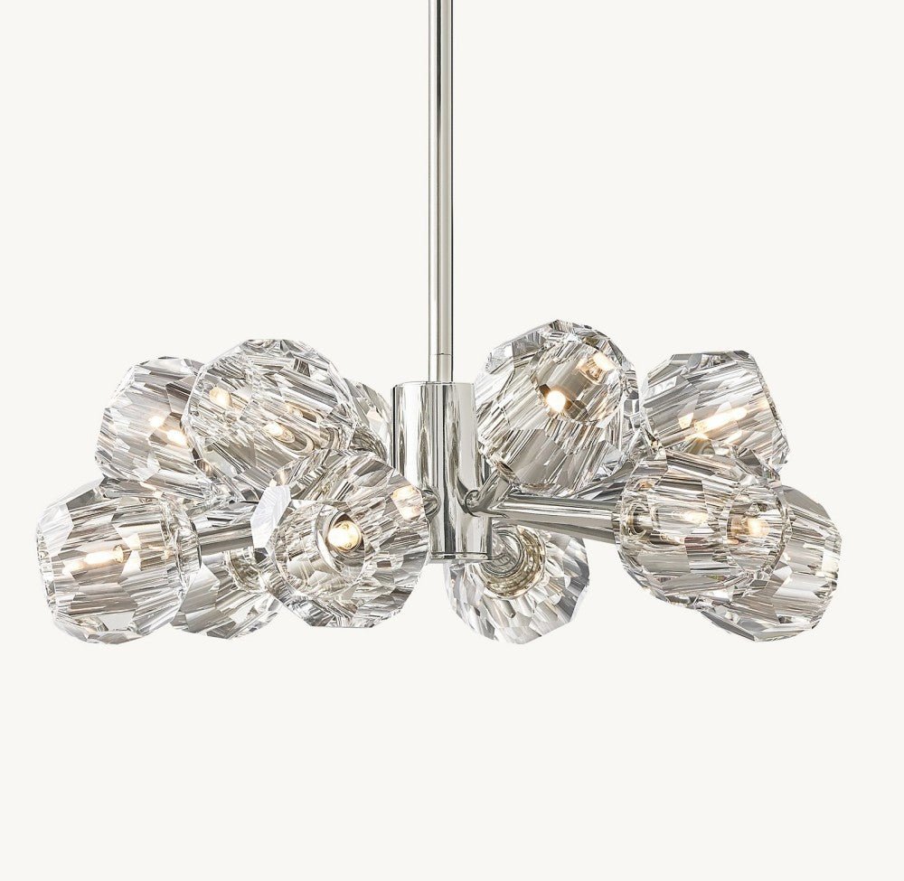 Bulle Cristal Round Chandelier 24" - Zelno Lighting