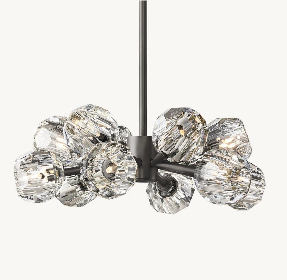 Bulle Cristal Round Chandelier 24" - Zelno Lighting