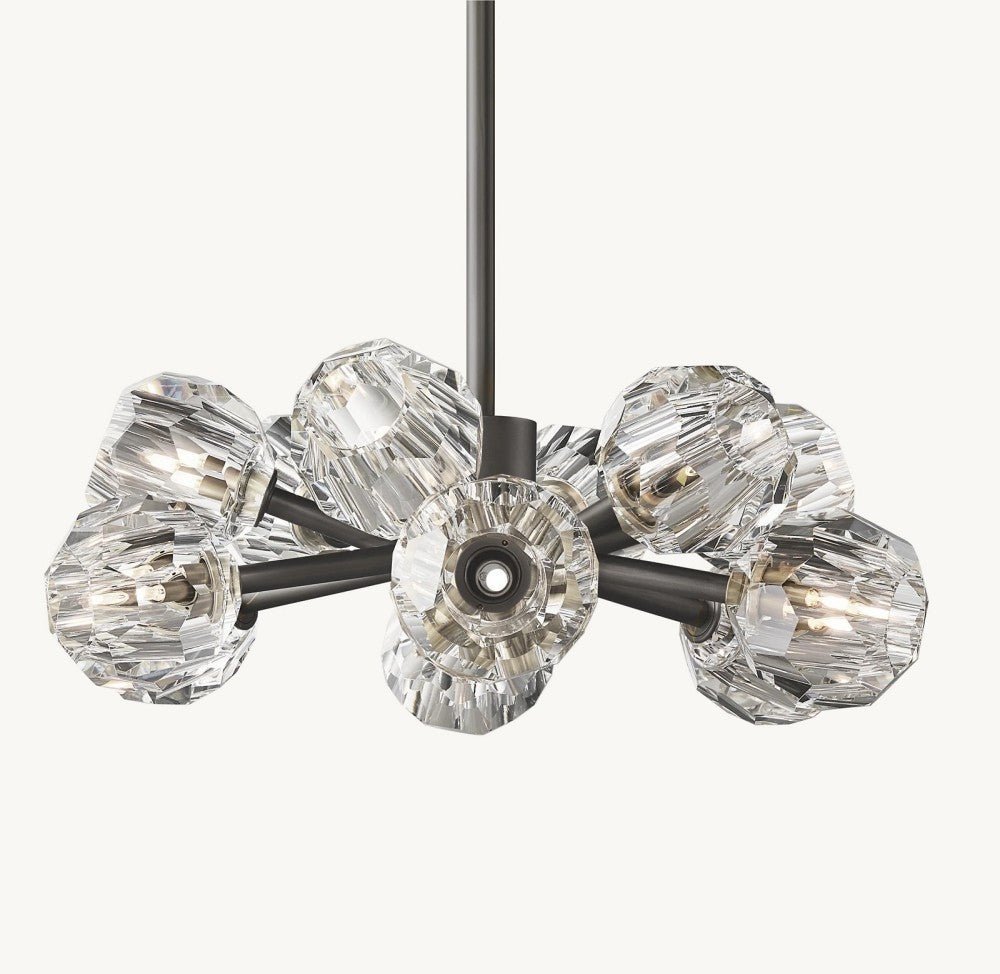 Bulle Cristal Round Chandelier 24" - Zelno Lighting