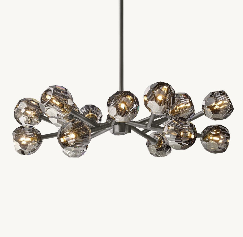 Bulle Cristal Round Chandelier 36" - Zelno Lighting