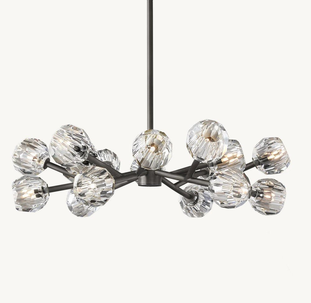Bulle Cristal Round Chandelier 36" - Zelno Lighting