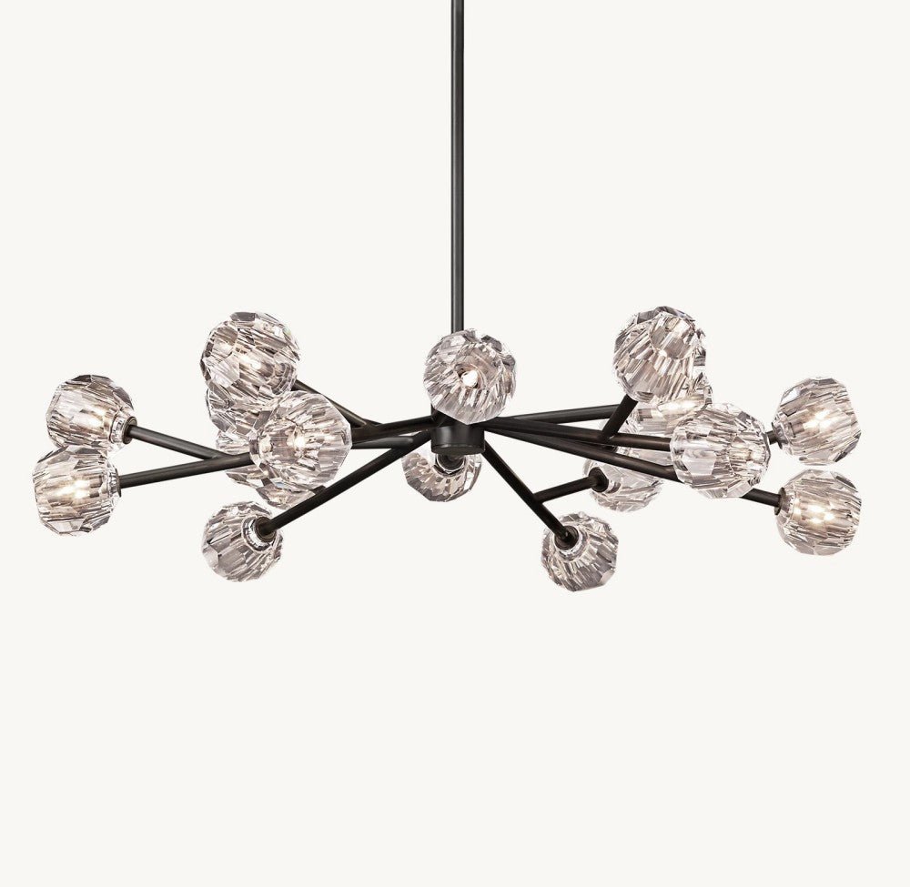 Bulle Cristal Round Chandelier 48" - Zelno Lighting