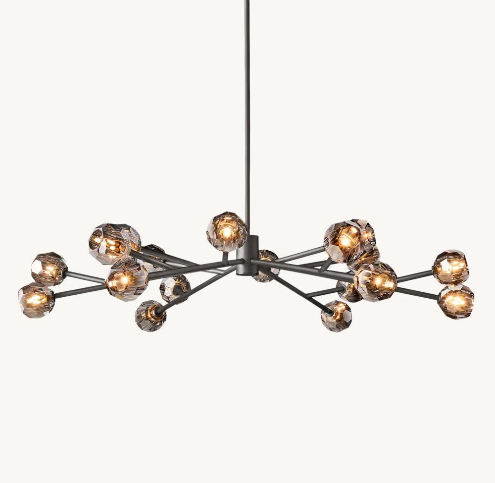 Bulle Cristal Round Chandelier 60" - Zelno Lighting