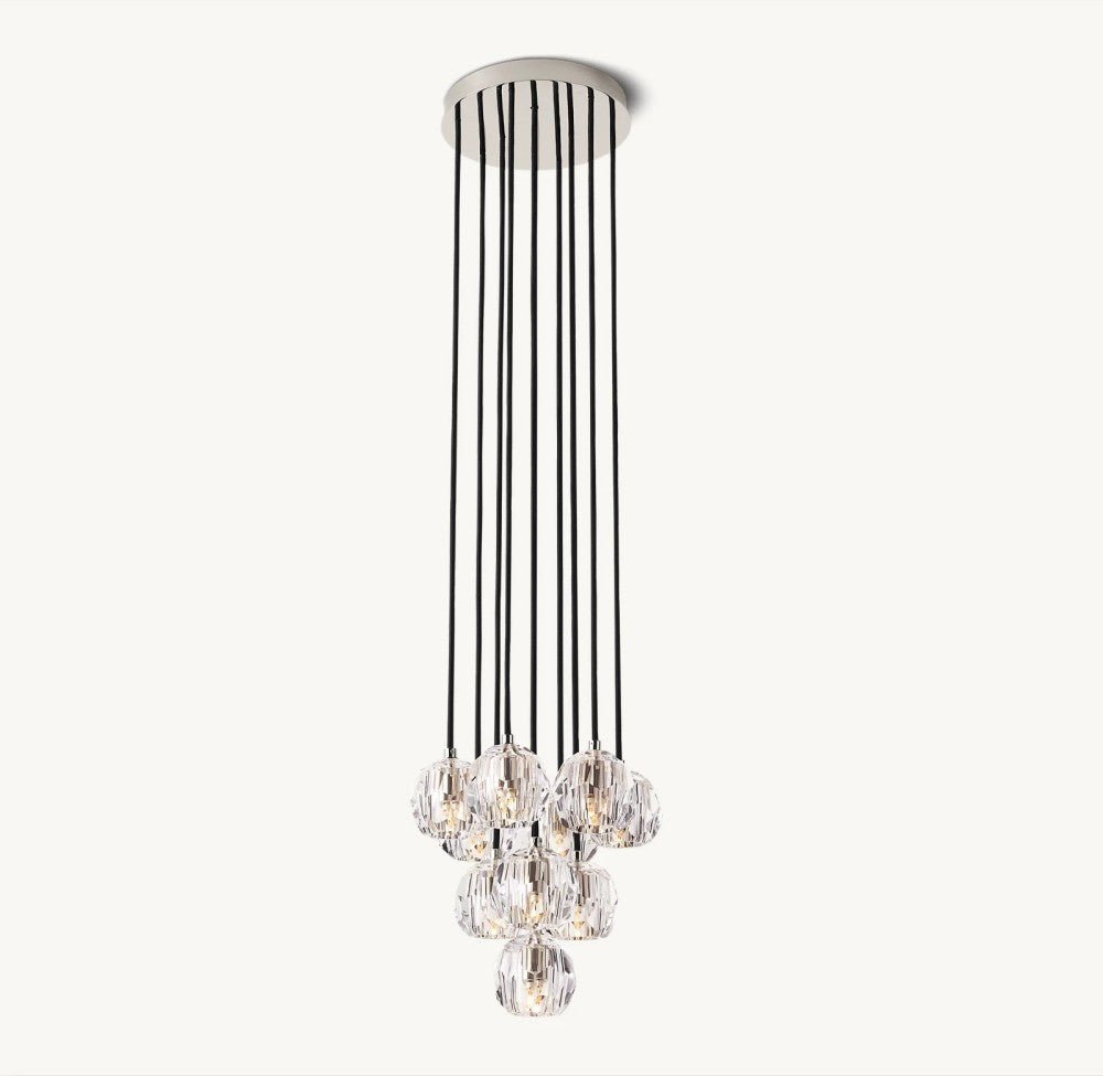 Bulle Cristal Round Cluster Chandelier 14" - Zelno Lighting