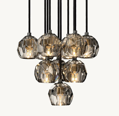 Bulle Cristal Round Cluster Chandelier 14" - Zelno Lighting