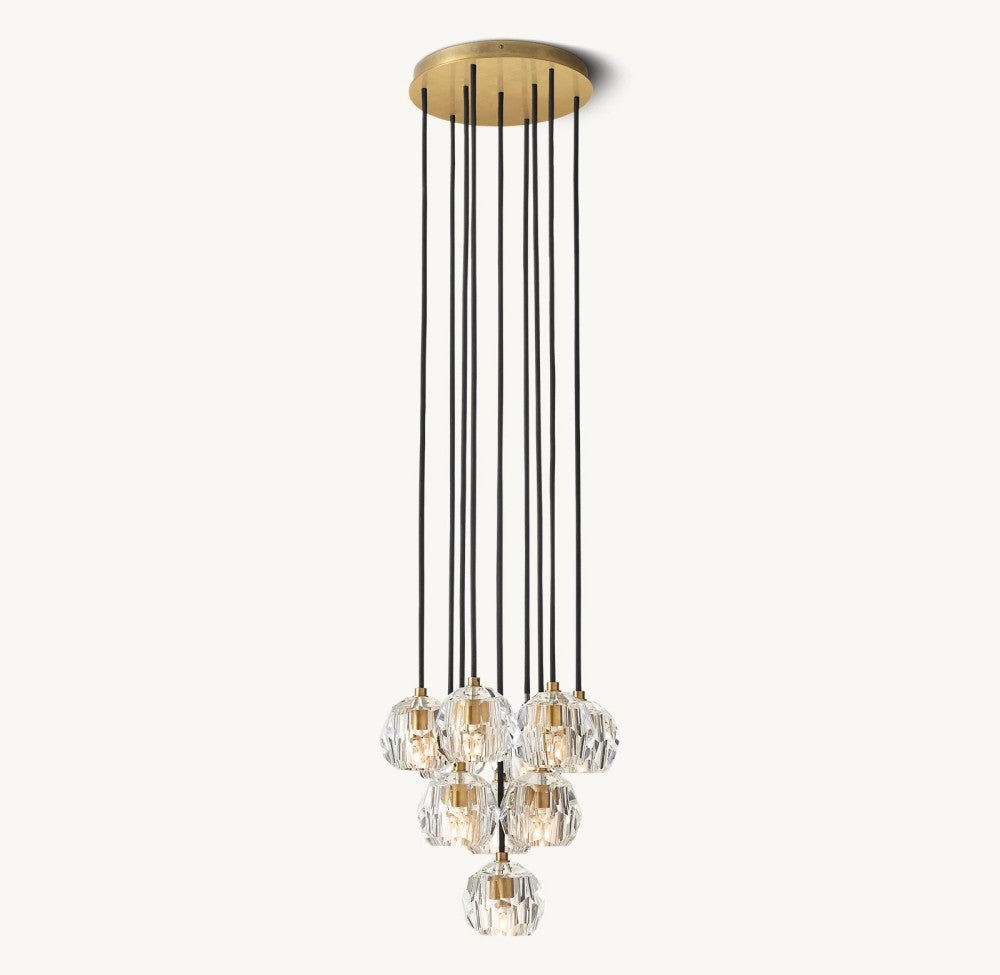Bulle Cristal Round Cluster Chandelier 14" - Zelno Lighting