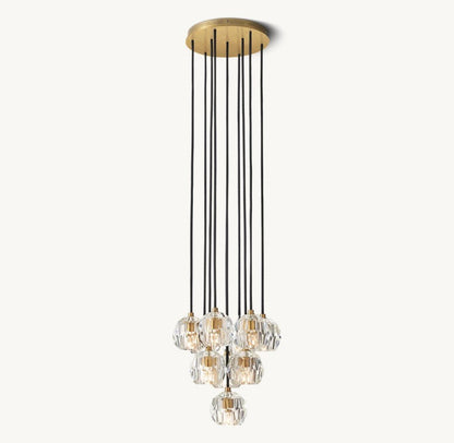Bulle Cristal Round Cluster Chandelier 14" - Zelno Lighting
