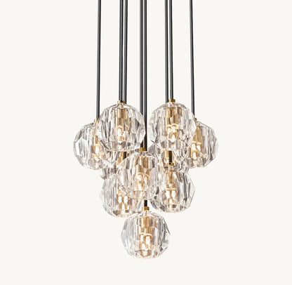 Bulle Cristal Round Cluster Chandelier 14" - Zelno Lighting