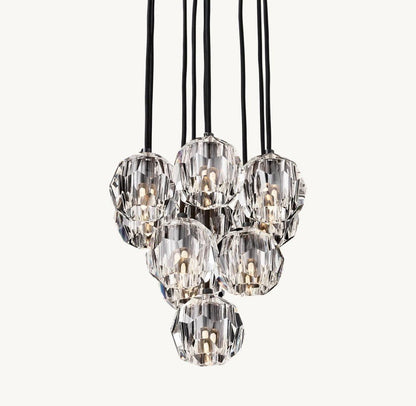 Bulle Cristal Round Cluster Chandelier 14" - Zelno Lighting