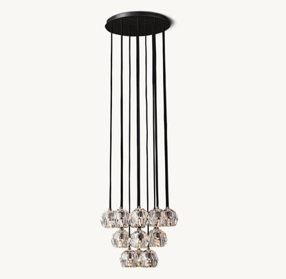 Bulle Cristal Round Cluster Chandelier 19" - Zelno Lighting