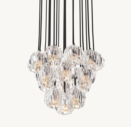 Bulle Cristal Round Cluster Chandelier 19" - Zelno Lighting