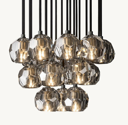 Bulle Cristal Round Cluster Chandelier 19" - Zelno Lighting