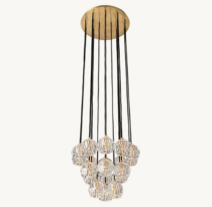 Bulle Cristal Round Cluster Chandelier 19" - Zelno Lighting