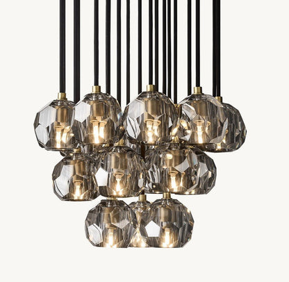 Bulle Cristal Round Cluster Chandelier 19" - Zelno Lighting