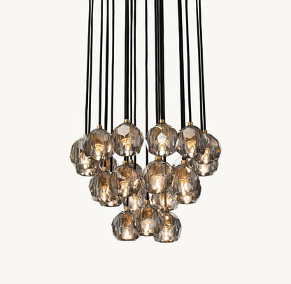 Bulle Cristal Round Cluster Chandelier 24" - Zelno Lighting