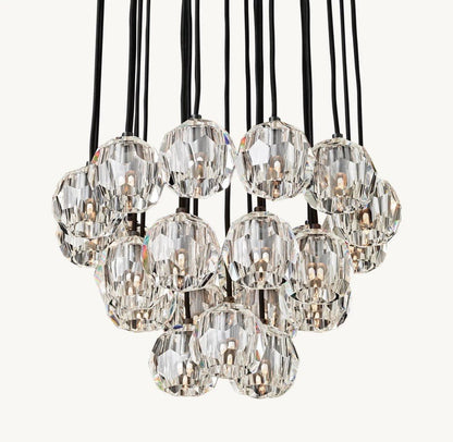 Bulle Cristal Round Cluster Chandelier 24" - Zelno Lighting