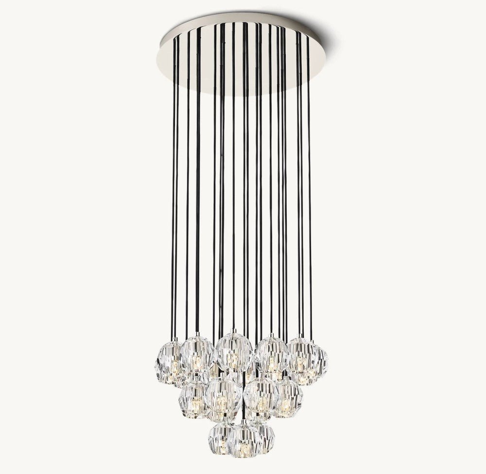 Bulle Cristal Round Cluster Chandelier 24" - Zelno Lighting