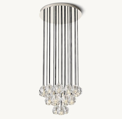 Bulle Cristal Round Cluster Chandelier 24" - Zelno Lighting