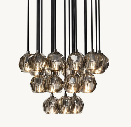 Bulle Cristal Round Cluster Chandelier 24" - Zelno Lighting