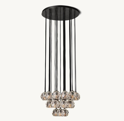 Bulle Cristal Round Cluster Chandelier 24" - Zelno Lighting